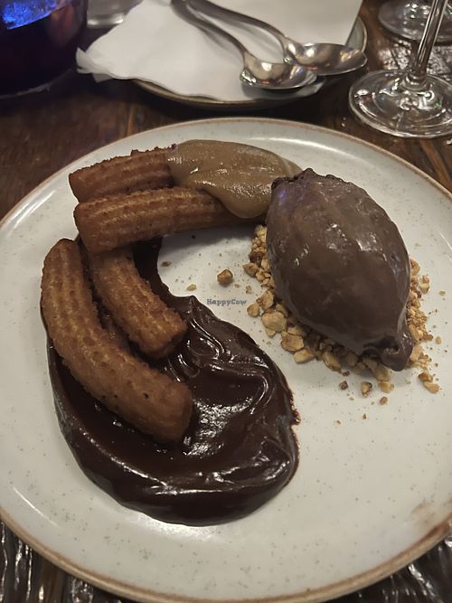 Banana sauce with Churros 😋   at Teva Bistrô in Rio De Janeiro