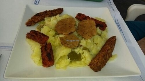 plato alpujarreño vegano (vegan chorizo with potatoes)  at El Tablon Verde in Granada