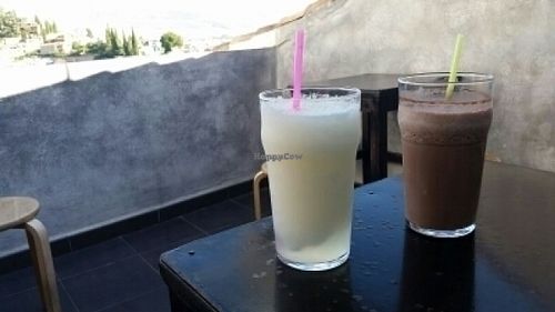 chocolat & soya milk and melon smoothie  at Abaco Te in Granada
