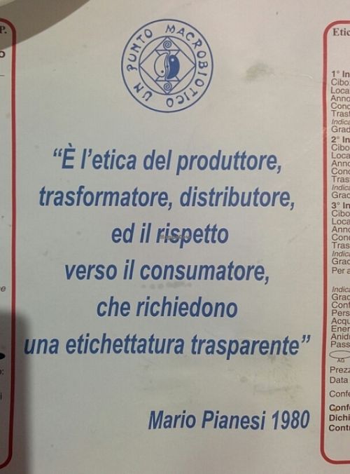 ethics at Un Punto Macrobiotico - Via del Commercio in Genoa