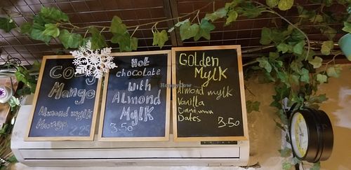 Vegan hot drinks at We Farm in Amman