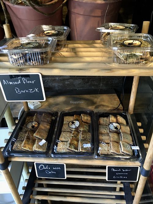 Bars and cookies that looked vegan but not labelled as such  at We Farm in Amman
