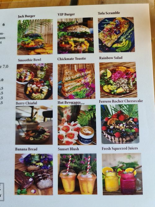 Visual menu at Particle Cafe in Avondale Heights