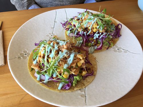 Jackfruit tacos at Particle Cafe in Avondale Heights