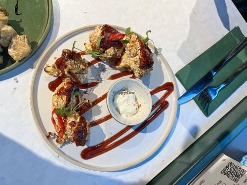 cauliflower wings  at Stem & Glory in Cambridge
