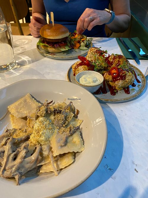 mushroom ravioli at Stem & Glory in Cambridge