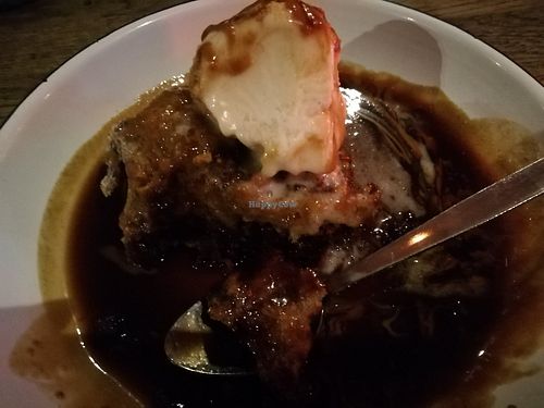 Vegan deep fried sticky toffee pudding at Bloc Bar Glasgow in Glasgow
