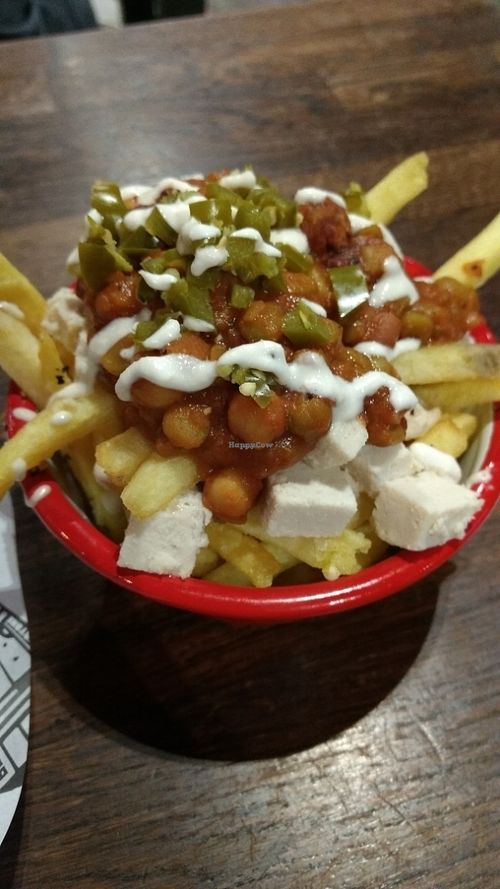 chip thing with beany topping at Bloc Bar Glasgow in Glasgow