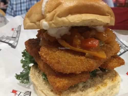 Weekend special: panko tofu burger with pineapple & rum chutney at Bloc Bar Glasgow in Glasgow