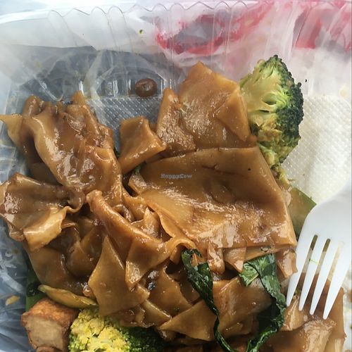 le pad see ew no fish sauce add tofu  at Planet Thai in Vancouver