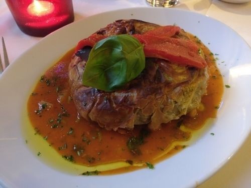 Vegetable filo parcel at Otto's Restaurant in Sheffield