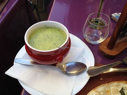 The soup of the day was vegan. at La soupe a Meme in Obernai