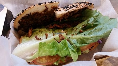 Yakiniku Mushroom sandwich (this is vegan) at Chef Icon Nature Bakery - Katong in Central Singapore