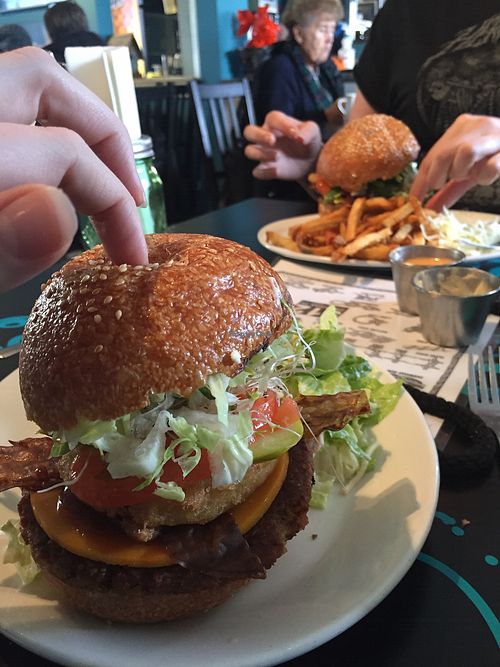 Vegan Beacon burger with Beyond Meet patty. Pretty much amazing! at Fish on Fifth in Sidney