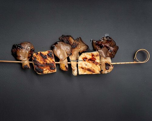 Vegan tofu and mushroom  at Miazaki in Tel Aviv