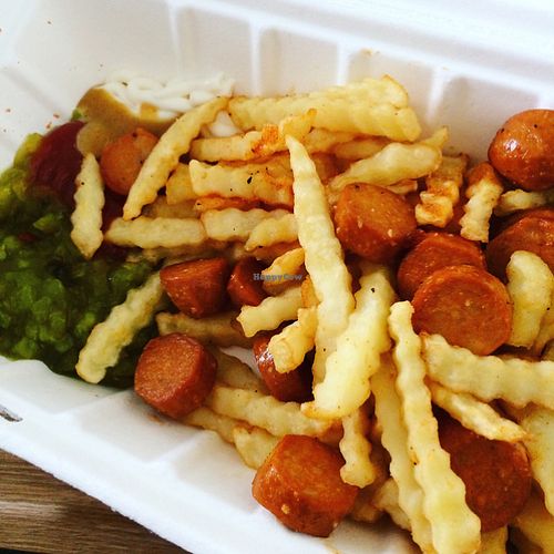 Fries and sausage at Jänö in Helsinki