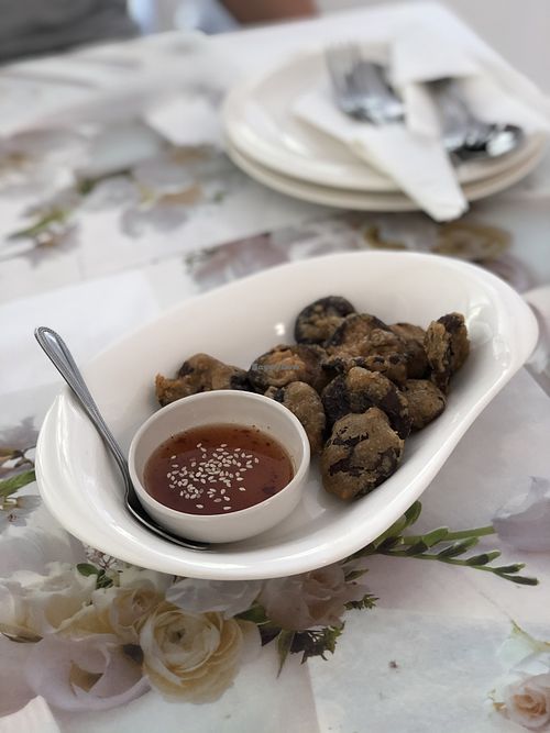 Crispy shiitake mushrooms at My Home Cafe & Vegetarian in Chiang Mai