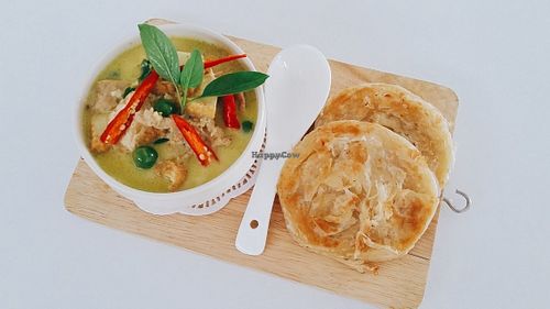 Roti + Green Curry set at My Home Cafe & Vegetarian in Chiang Mai