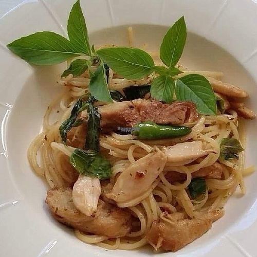 Thai Style vegetarian Spaghetti at My Home Cafe & Vegetarian in Chiang Mai