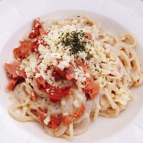 Creamy cheese Spaghetti at My Home Cafe & Vegetarian in Chiang Mai