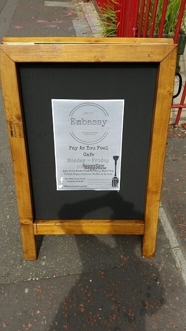 Sign at Riverside Sourdough Cafe @ the embassy in Cardiff