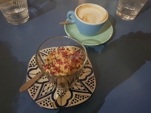 Date, Cocoa and Coconut Mousse chocolate #vegan dessert

Cappuccino with oats milk. Mmmmm

Not da best. Very rich. Bit too hot for my liking ie cinnamon outta my life now at Brother Hubbard - North in Dublin