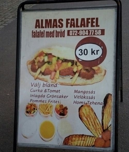 poster  at Almas Falafel - Ryd in Linkoping