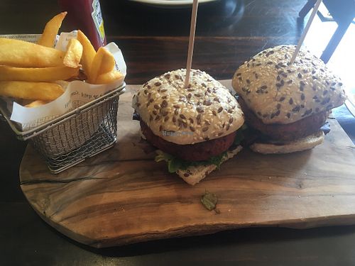 Beetroot burgers at The Gardener's Arms in Alderton