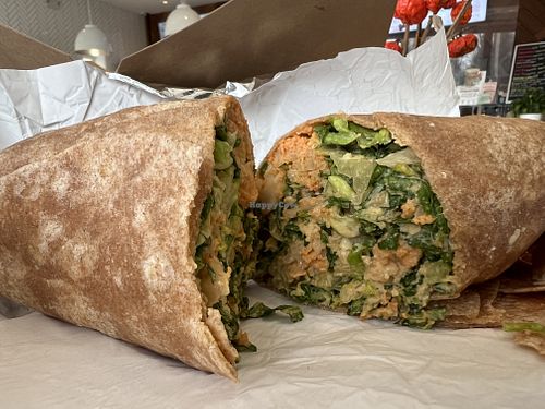 Buffalo cauliflower wrap  at Organika Kitchen in Southport