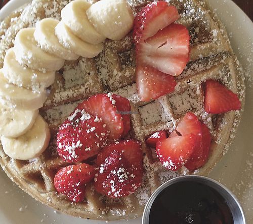 vegan waffles at Cortona Cafe in Seattle