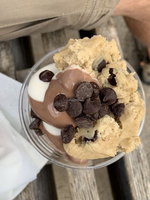 Cookie dough wizard with twist soft serve…so good!  at Make Believe Bakery in Denver
