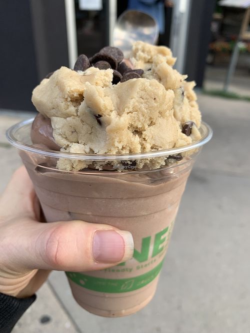 Cookie dough wizard with twist soft serve…so good!  at Make Believe Bakery in Denver