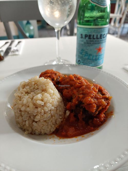 Menu of the day / Main / aubergine meatballs at Natu in Santander