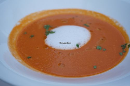 Tomato and Coconut Cream Soup at Aqua Luna in Riga