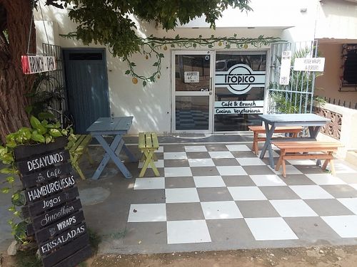 Front, opposite the football pitch  at Cafe Tropico in Taganga