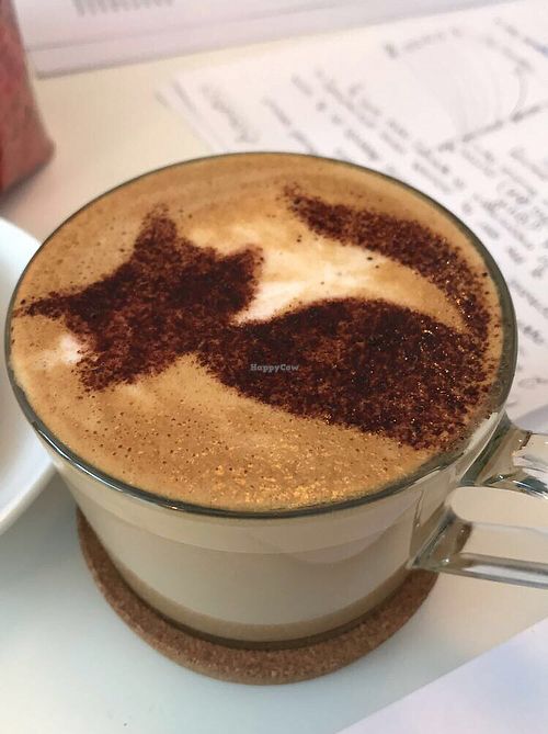 Oat milk latte  at Blanche Bakery in Cardiff