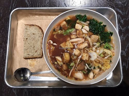 Mushroom and Tofu broth bowl. Low cal but good size at CoreLife Eatery in Greece