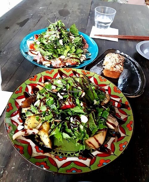 Eggplant Mushroom Salad & Tomato Tofu Salad at Slunch Factory - 슬런치 팩토리 in Seoul