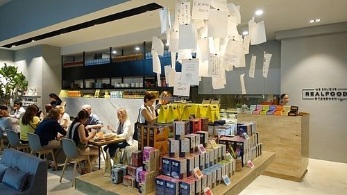 restaurant interior and grocery at Real Food 真食 - South Beach in Central Singapore