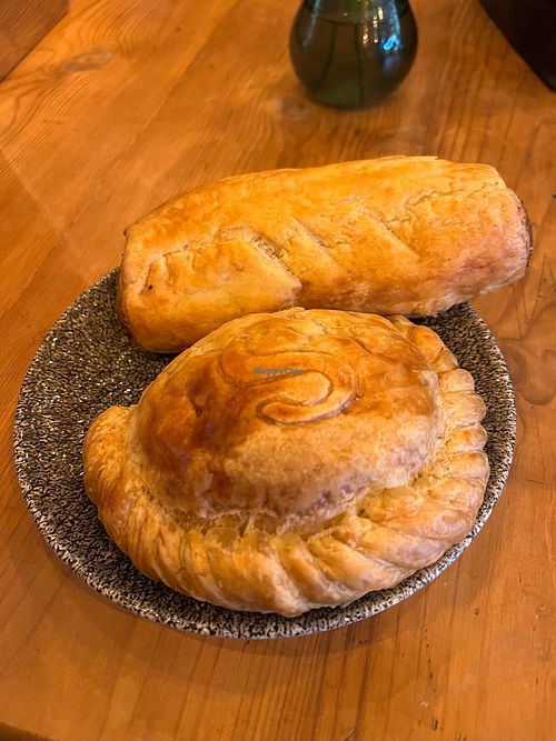 Pasty and sausage roll at Tofurei in Norwich