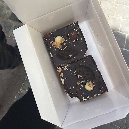 Peanut butter slices from KindaKafe in Norwich. SOOOO GOOD. Topped with oreos, sprinkles and white chocolate buttons. at KindaKafe in Norwich