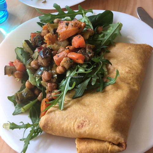 gluten fee wrap with salad at KindaKafe in Norwich