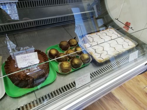 Chocolate cake, vanilla slice, cookie dough truffle at Missy's Vegan Cupcakes in Edinburgh