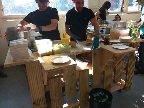 The first DVBC (Dirty Vegan Burger Club), at the Kinning Park Complex, by Mad Chef assisted by KPC chef, Alan. at Sgaia's Vegan Mheat in Paisley