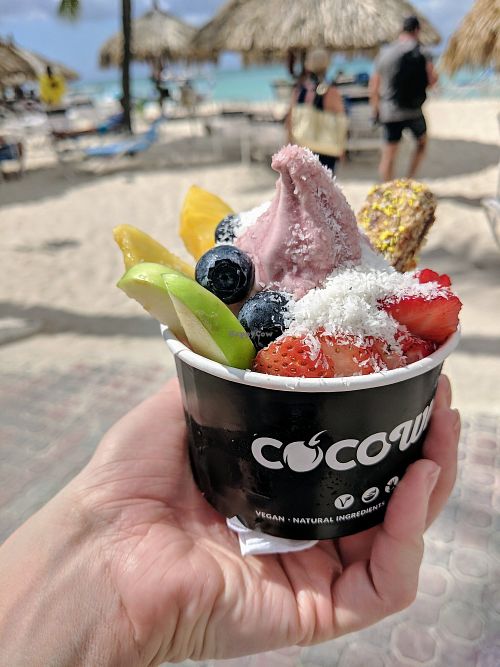 Fruity and delicious vegan ice cream at Eduardo's Beach Shack in Palm Beach