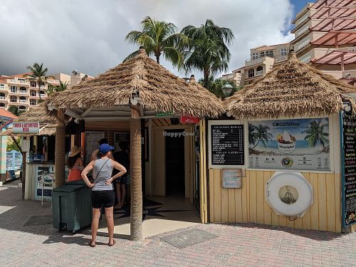 It is an adorable little shack on the beach at Eduardo's Beach Shack in Palm Beach