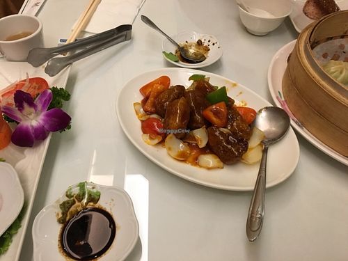 Sweet and sour mock pork at Zhòng Liú SùShí 眾流素食 in Taipei