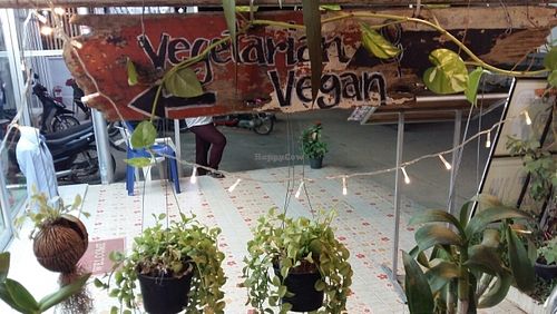 Decoration and signs at Govinda's Restaurant in Krabi