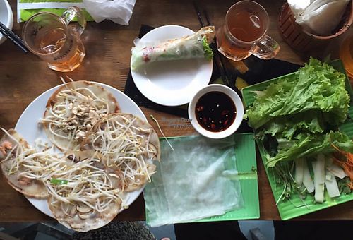 amazing vegetarian option (but is actually vegan) at Banh Xeo Zon in Hanoi