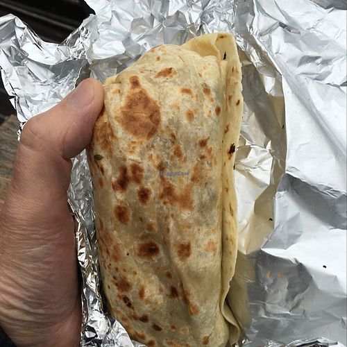 Burrito; Good size, my Hand is Large at Club Mexicana - Camden in North West London